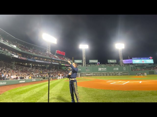 Mateo López sings the National Anthem at historic Fenway Park